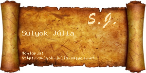 Sulyok Júlia névjegykártya